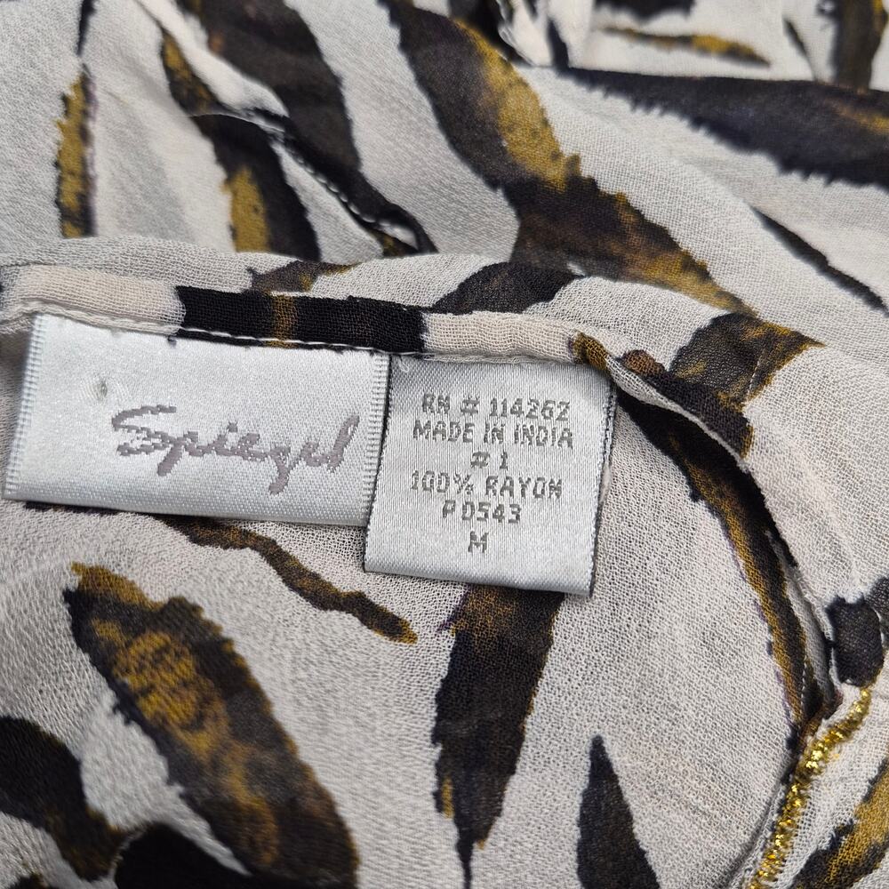 Spiegel Vintage Zebra Kaftan Maxi Dress Beaded Sequin Bohemian Cover Up Size M - Picture 10 of 11